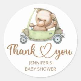 Baby shower Teddy Bear Baby Beer Ronde Sticker