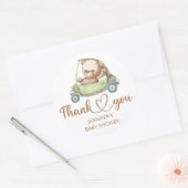 Baby shower Teddy Bear Baby Beer Ronde Sticker (Envelop)