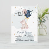 Baby shower Teddy Bear-ballonnen Kaart (Staand voorkant)