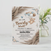 Baby shower Teddy Bear-ballonnen Kaart (Staand voorkant)