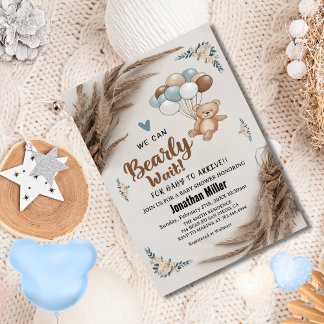 Baby shower Teddy Bear-ballonnen Kaart