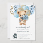 Baby shower Teddy Bear-ballonnen Kaart (Voorkant)