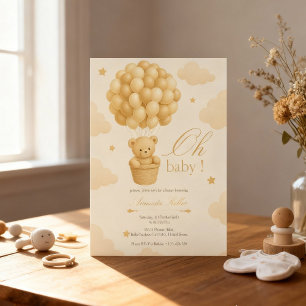 Baby shower Teddy Bear Balloon Kaart