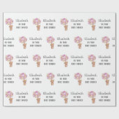 BABY SHOWER Teddy Bear Balloon Theme Gepersonalise Cadeaupapier (Vlak)