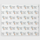 BABY SHOWER Teddy Bear Balloon Theme Gepersonalise Cadeaupapier (Vlak)