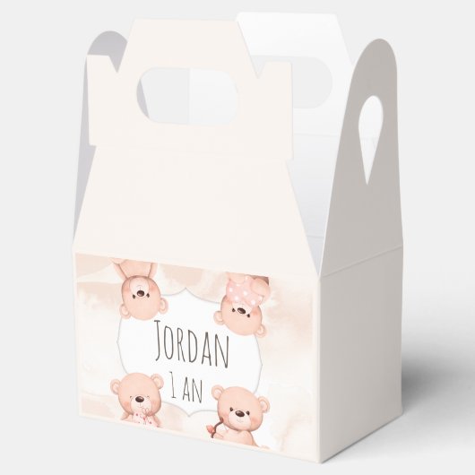 Baby shower Teddy bear beer Bedankdoosjes (Geopend)