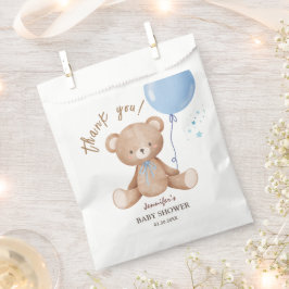 Baby shower Teddy Bear Blue Balloon Boy Bedankzakje