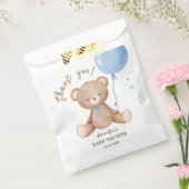 Baby shower Teddy Bear Blue Balloon Boy Bedankzakje (Gezegeld)