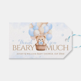 Baby shower Teddy Bear Blue Balloon Boy Cadeaulabel