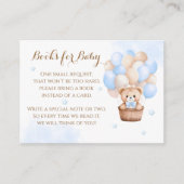 Baby shower Teddy Bear Blue Balloon Boy Informatiekaartje (Voorkant)