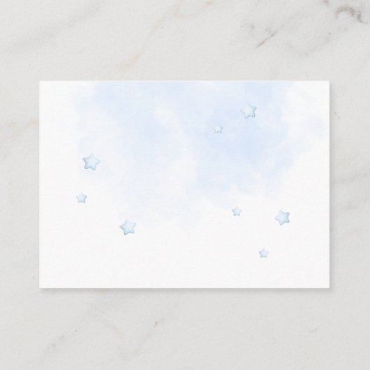 Baby shower Teddy Bear Blue Balloon Boy Informatiekaartje (Achterkant)