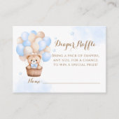 Baby shower Teddy Bear Blue Balloon Boy Informatiekaartje (Voorkant)