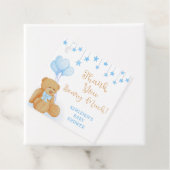 Baby shower Teddy Bear Blue Stars Dank je Bedankjes Labels (In situ)