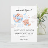 Baby shower Teddy Bear Boy Bedankkaart (Staand voorkant)