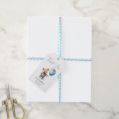 Baby shower Teddy Bear Boy Cadeaulabel (Met Touw)