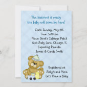 baby shower Teddy Bear Boy Kaart (Achterkant)