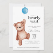 Baby shower Teddy Bear Boy Kaart (Voorkant)