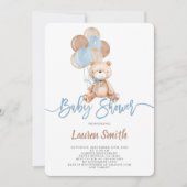 Baby shower Teddy Bear Boy Kaart (Voorkant)