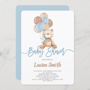 Baby shower Teddy Bear Boy Kaart
