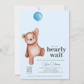 Baby shower Teddy Bear Boy Kaart (Voorkant)