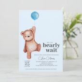 Baby shower Teddy Bear Boy Kaart (Staand voorkant)