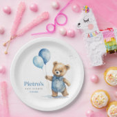 Baby shower Teddy Bear Boy Papieren Bordje (Feest)