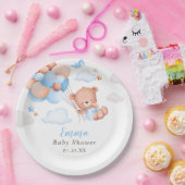 Baby shower Teddy Bear Boy Papieren Bordje (Feest)