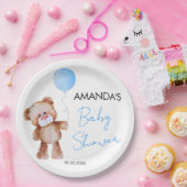 Baby shower Teddy Bear Boy Papieren Bordje (Feest)