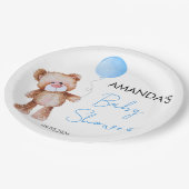 Baby shower Teddy Bear Boy Papieren Bordje (Gekanteld)