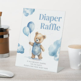Baby shower Teddy Bear Boy Reclamebord Met Voetstuk