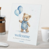 Baby shower Teddy Bear Boy Reclamebord Met Voetstuk (Insitu)