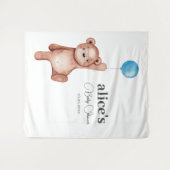Baby shower Teddy Bear Boy Wandkleed (Voorkant (horizontaal))
