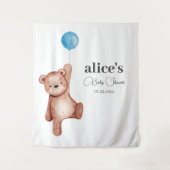 Baby shower Teddy Bear Boy Wandkleed (Voorkant)