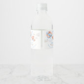 Baby shower Teddy Bear Boy Waterfles Etiket (Achterkant)