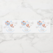 Baby shower Teddy Bear Boy Waterfles Etiket (Enkel label)