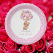 Baby shower Teddy Bear Girl Pink-ballonnen Papieren Bordje