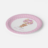 Baby shower Teddy Bear Girl Pink-ballonnen Papieren Bordje (Gekanteld)
