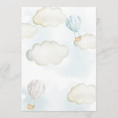 Baby shower Teddy Bear Hot Air Ballon Boy Kaart (Achterkant)