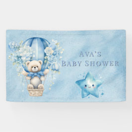 Baby shower Teddy Bear Hot Air Ballon Boy Spandoek
