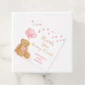 Baby shower Teddy Bear Pink Stars Dank je Bedankjes Labels (In situ)