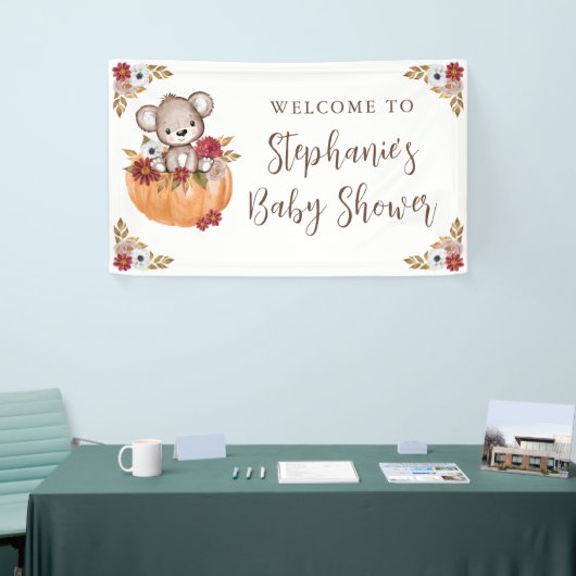 Baby shower Teddy Bear Pumpkin Herfst Spandoek (Beurs)