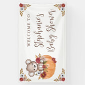 Baby shower Teddy Bear Pumpkin Herfst Spandoek (Verticaal)