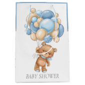 Baby shower Teddy Bearly Wait Boy cadezak Medium Cadeauzakje (Voorkant)