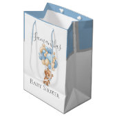 Baby shower Teddy Bearly Wait BOY Medium Cadeauzakje (Voorkant Gekanteld)