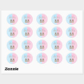 Baby shower Teddy Bears Ronde Sticker (Vel)