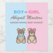 Baby shower Teddy Bears Wijn Etiket (Enkel label)