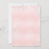 Baby shower teddy beer girl roze zilver kaart (Achterkant)