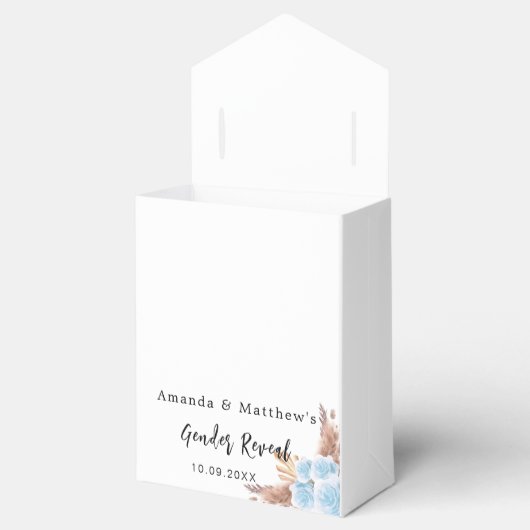 Baby shower teddy beer pampas bedankdoosjes (Geopend)