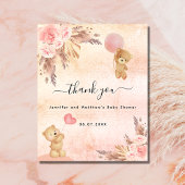 Baby shower teddy beer pampas bedankt