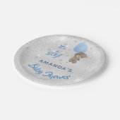 Baby shower teddy beer papieren bordje (Gekanteld)